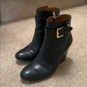NINE WEST - Black Leather Ankle Boots